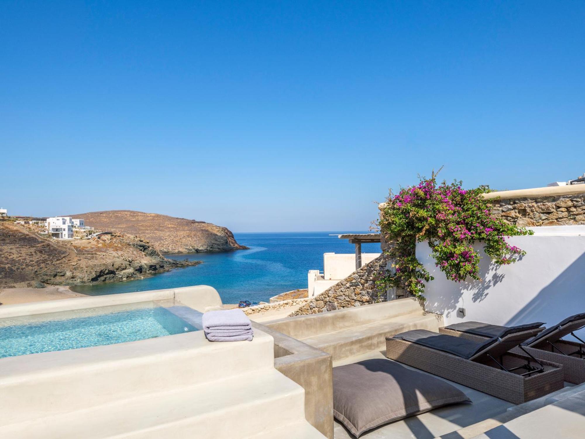 Sea Rock & Sky Private Mykonos Residence Merchia Beach Екстериор снимка
