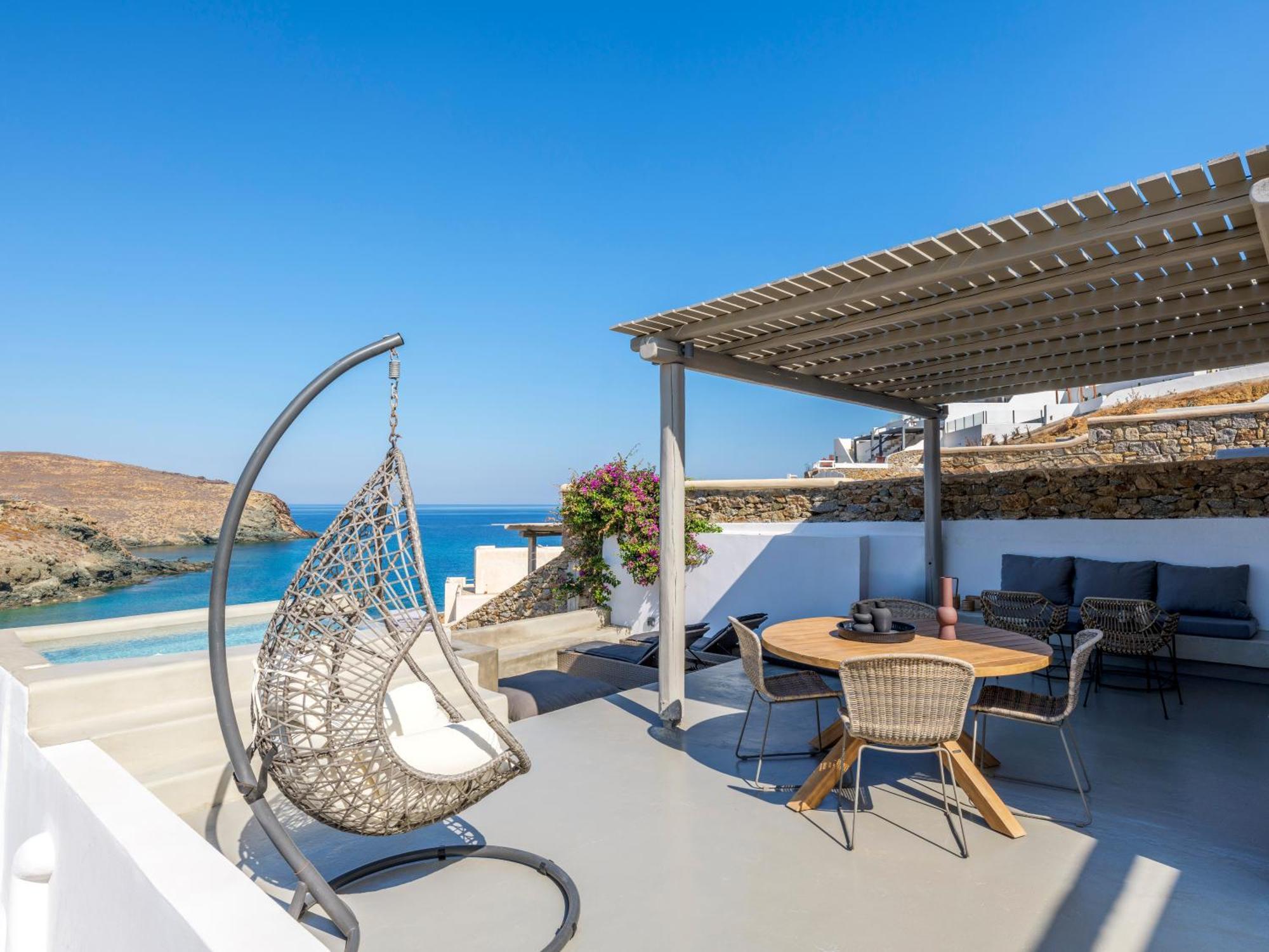 Sea Rock & Sky Private Mykonos Residence Merchia Beach Екстериор снимка