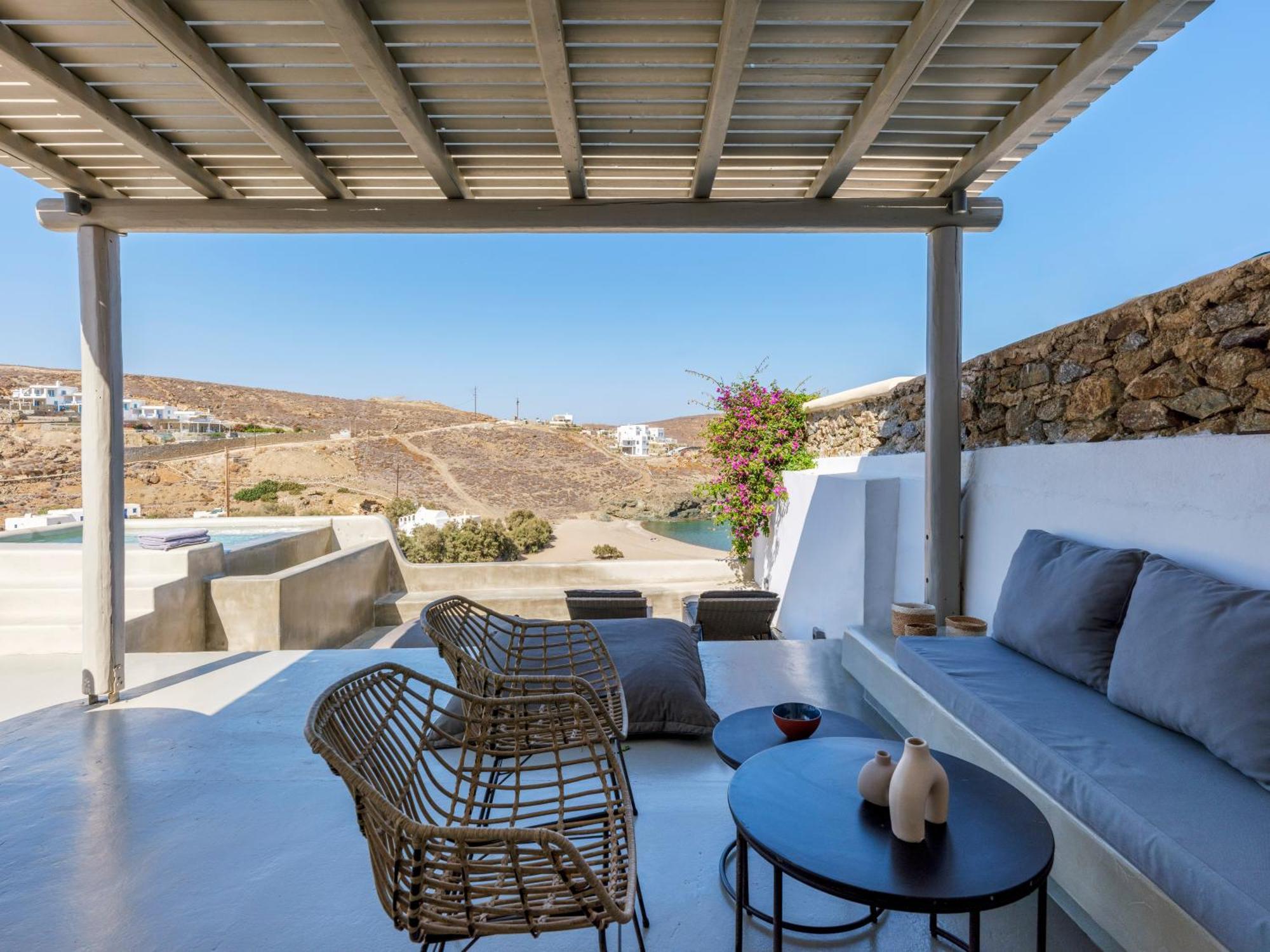Sea Rock & Sky Private Mykonos Residence Merchia Beach Екстериор снимка