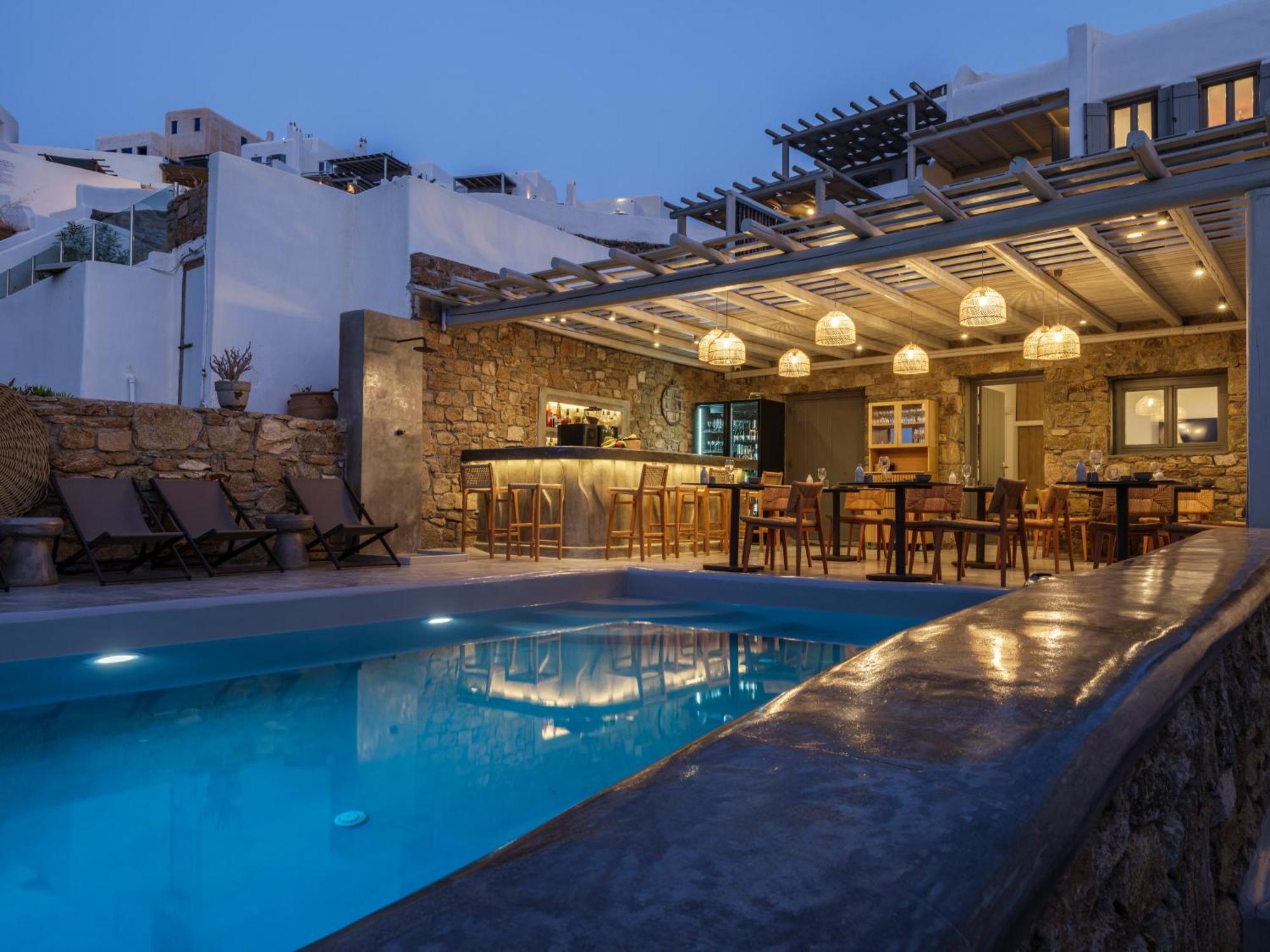 Sea Rock & Sky Private Mykonos Residence Merchia Beach Екстериор снимка
