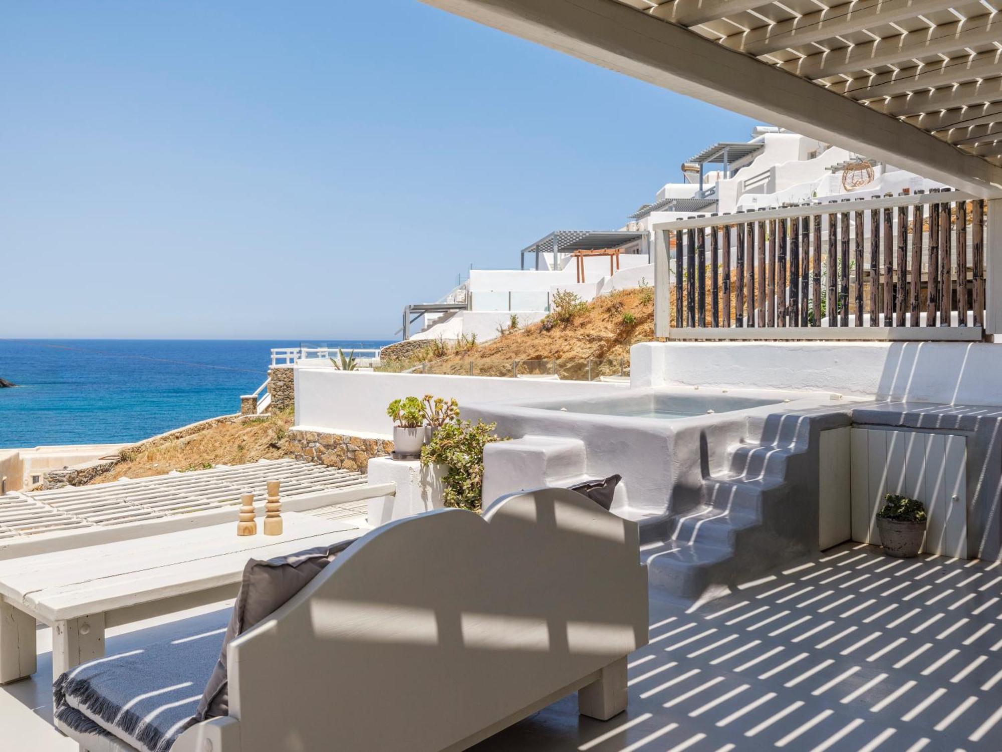 Sea Rock & Sky Private Mykonos Residence Merchia Beach Екстериор снимка