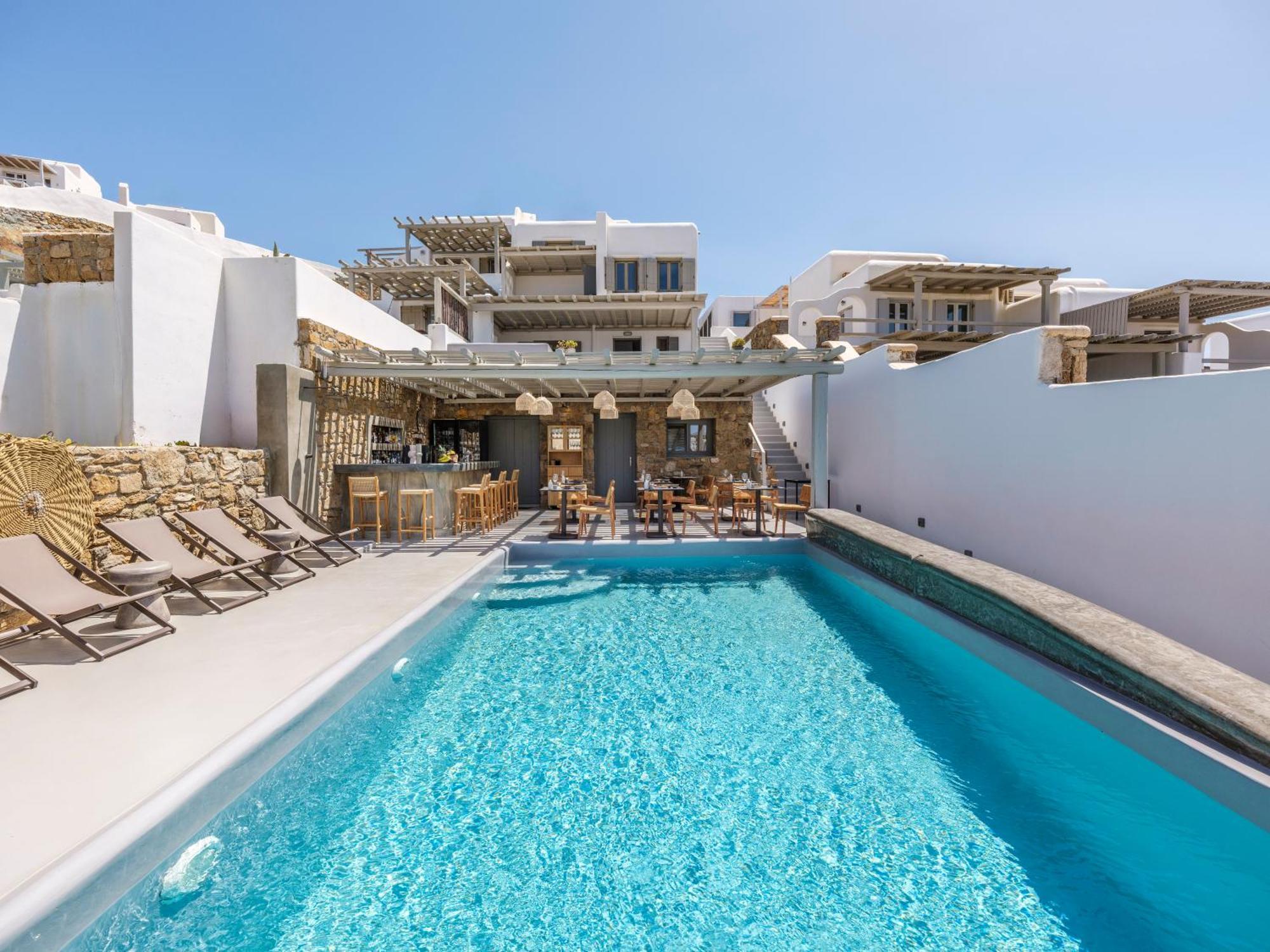 Sea Rock & Sky Private Mykonos Residence Merchia Beach Екстериор снимка