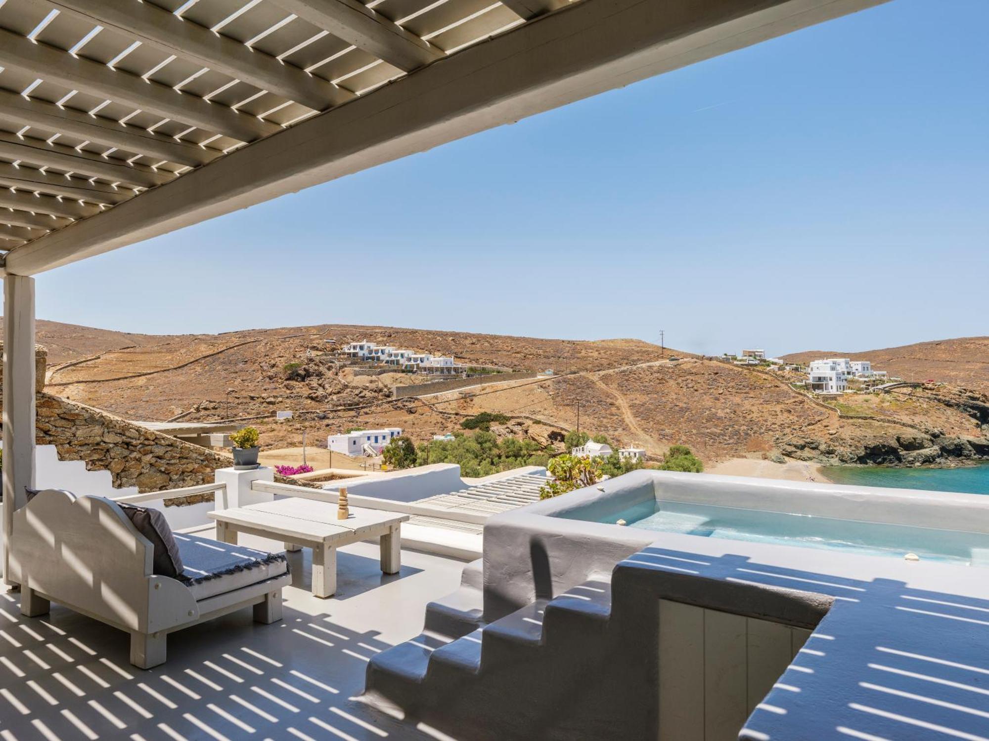 Sea Rock & Sky Private Mykonos Residence Merchia Beach Екстериор снимка
