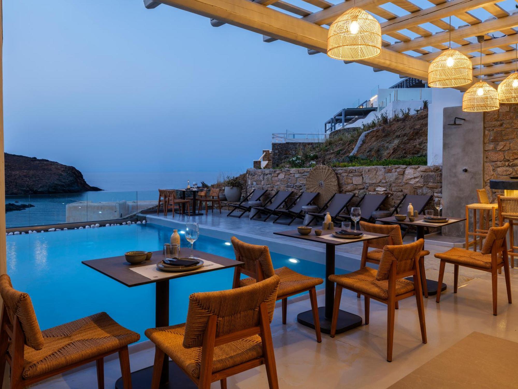 Sea Rock & Sky Private Mykonos Residence Merchia Beach Екстериор снимка