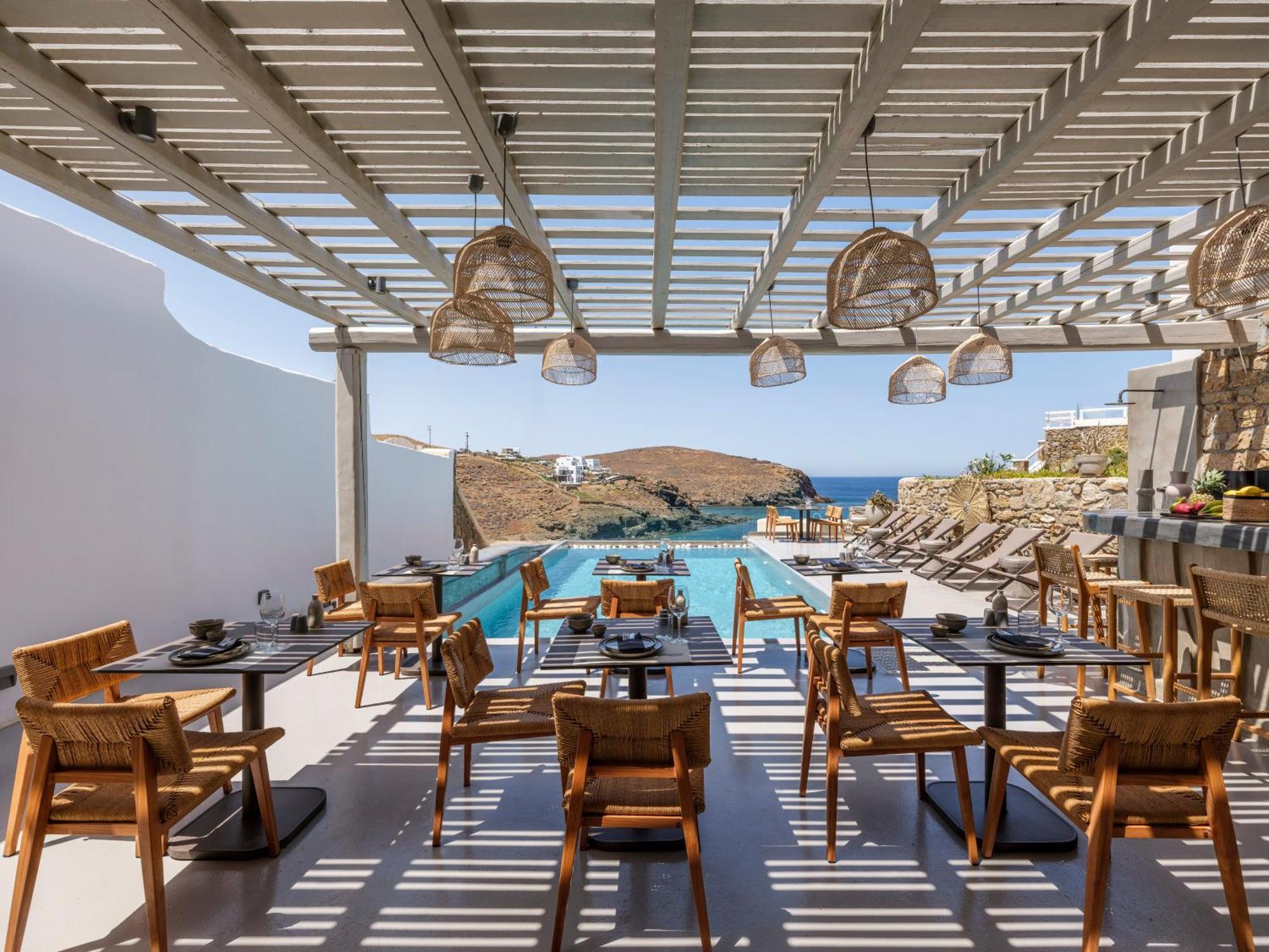 Sea Rock & Sky Private Mykonos Residence Merchia Beach Екстериор снимка