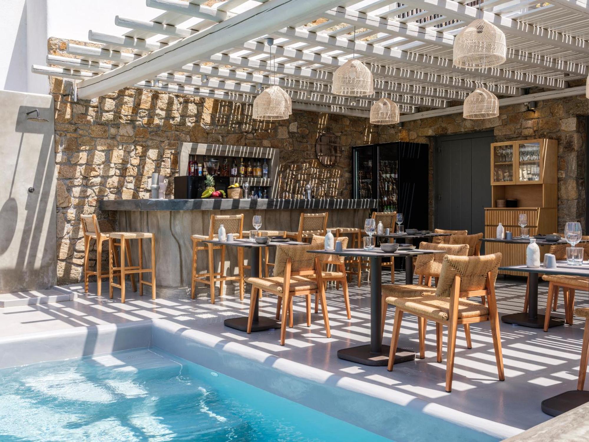 Sea Rock & Sky Private Mykonos Residence Merchia Beach Екстериор снимка