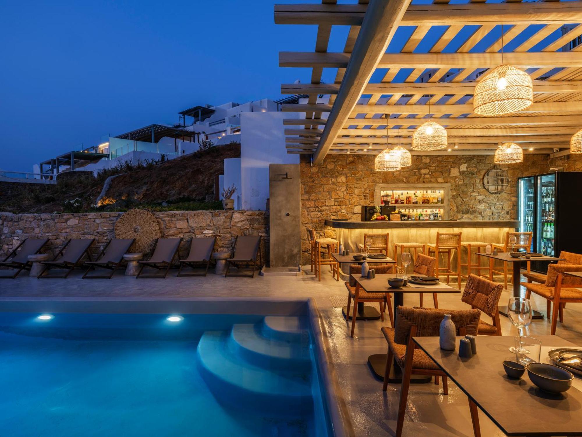 Sea Rock & Sky Private Mykonos Residence Merchia Beach Екстериор снимка