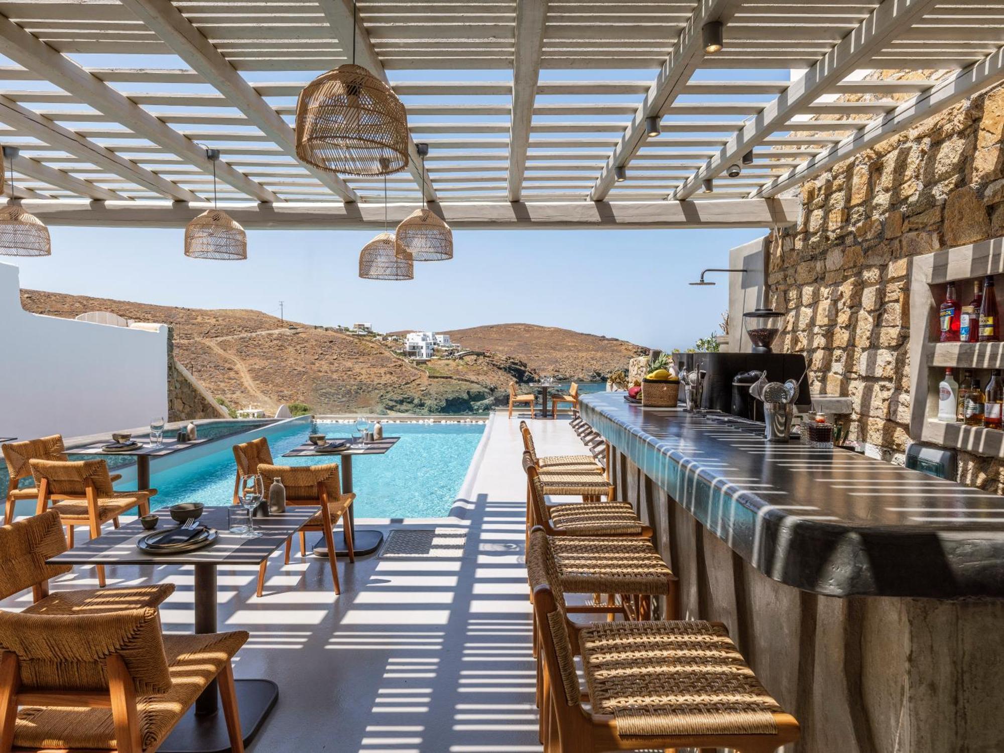Sea Rock & Sky Private Mykonos Residence Merchia Beach Екстериор снимка