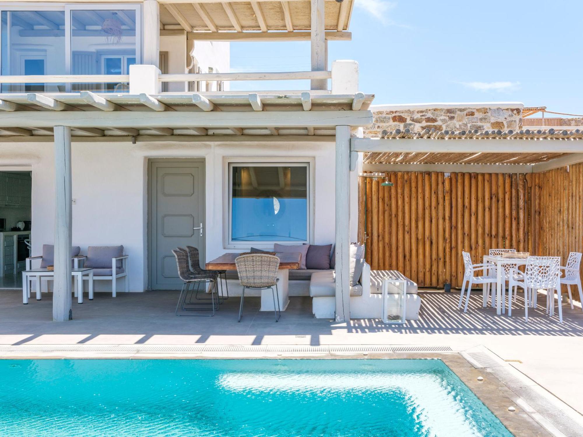Sea Rock & Sky Private Mykonos Residence Merchia Beach Екстериор снимка