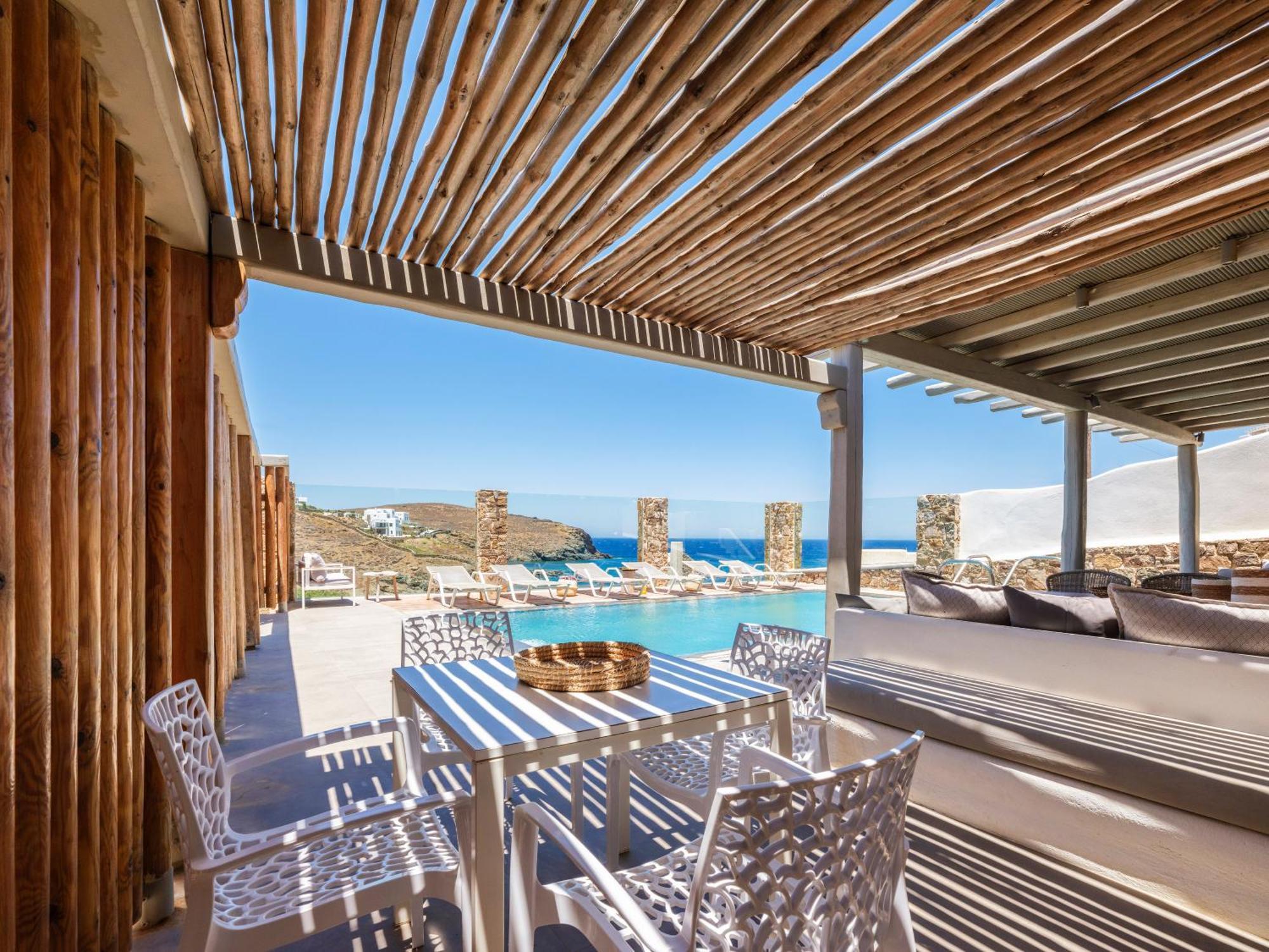 Sea Rock & Sky Private Mykonos Residence Merchia Beach Екстериор снимка
